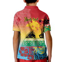 Personalised Torba PNG Day Kid Polo Shirt Oro Tapa Pattern - Polynesian Pride