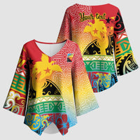 Personalised Torba PNG Day Kimono Sleeve Blouse Oro Tapa Pattern - Polynesian Pride