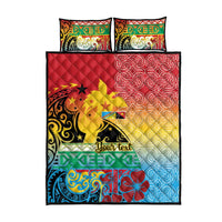 Personalised Torba PNG Day Quilt Bed Set Oro Tapa Pattern - Polynesian Pride