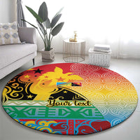 Personalised Torba PNG Day Round Carpet Oro Tapa Pattern - Polynesian Pride