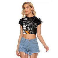 Aloha Spirit Ikaika Warrior Helmet Raglan Cropped T Shirt