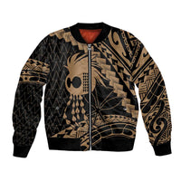 Ikaika Hawaiian Mythic Koa Tribal Warrior Bomber Jacket
