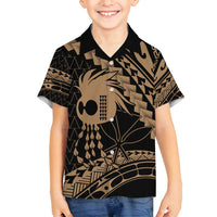 Ikaika Hawaiian Mythic Koa Tribal Warrior Family Matching Tank Maxi Dress and Hawaiian Shirt