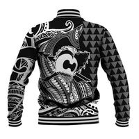 Koa Ikaika Warrior Helmet with Shark Baseball Jacket Black Kakau Style LT9 - Polynesian Pride