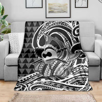 Koa Ikaika Warrior Helmet with Shark Blanket Black Kakau Style