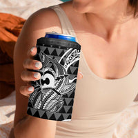 Koa Ikaika Warrior Helmet with Shark 4 in 1 Can Cooler Tumbler Black Kakau Style