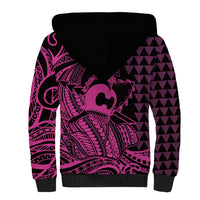 Koa Ikaika Warrior Helmet with Shark Sherpa Hoodie Pink Kakau Style