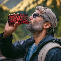 Koa Ikaika Warrior Helmet with Shark 4 in 1 Can Cooler Tumbler Red Kakau Style