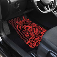 Koa Ikaika Warrior Helmet with Shark Car Mats Red Kakau Style