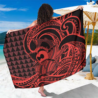 Koa Ikaika Warrior Helmet with Shark Sarong Red Kakau Style