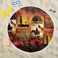 ANZAC Day Film Reel Lest We Forget Beach Blanket Australia NZ Memorial LT9 One Size 150cm Red - Polynesian Pride