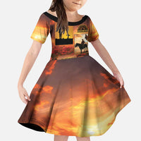 ANZAC Day Film Reel Lest We Forget Family Matching Mermaid Dress and Hawaiian Shirt Australia NZ Memorial LT9 Daughter's Dress Red - Polynesian Pride