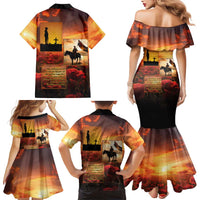 ANZAC Day Film Reel Lest We Forget Family Matching Mermaid Dress and Hawaiian Shirt Australia NZ Memorial LT9 - Polynesian Pride
