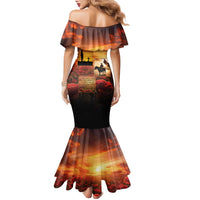 ANZAC Day Film Reel Lest We Forget Family Matching Mermaid Dress and Hawaiian Shirt Australia NZ Memorial LT9 - Polynesian Pride