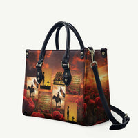 ANZAC Day Film Reel Lest We Forget Leather Bag Australia NZ Memorial LT9 Red - Polynesian Pride