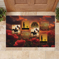 ANZAC Day Film Reel Lest We Forget Rubber Doormat Australia NZ Memorial LT9 Red - Polynesian Pride
