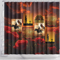ANZAC Day Film Reel Lest We Forget Shower Curtain Australia NZ Memorial