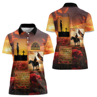ANZAC Day Film Reel Lest We Forget Women Polo Shirt Australia NZ Memorial