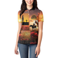 ANZAC Day Film Reel Lest We Forget Women Polo Shirt Australia NZ Memorial