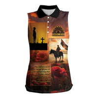 ANZAC Day Film Reel Lest We Forget Women Sleeveless Polo Shirt Australia NZ Memorial