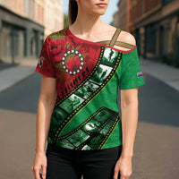 Personalised Cook Islands ANZAC 1915-2026 Filmstrip Cross Shoulder Shirt Lest We Forget 25 April