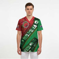 Personalised Cook Islands ANZAC 1915-2026 Filmstrip Scrub Top Lest We Forget 25 April