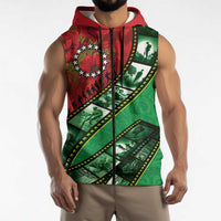 Personalised Cook Islands ANZAC 1915-2026 Filmstrip Sleeveless Zip Hoodie Lest We Forget 25 April