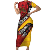 Personalised Niue ANZAC 1915-2026 Filmstrip Family Matching Short Sleeve Bodycon Dress and Hawaiian Shirt Lest We Forget 25 April