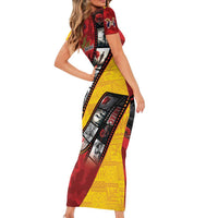 Personalised Niue ANZAC 1915-2026 Filmstrip Family Matching Short Sleeve Bodycon Dress and Hawaiian Shirt Lest We Forget 25 April