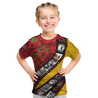 Personalised Niue ANZAC 1915-2026 Filmstrip Kid T Shirt Lest We Forget 25 April LT9 Gold - Polynesian Pride