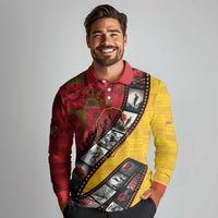 Personalised Niue ANZAC 1915-2026 Filmstrip Long Sleeve Polo Shirt Lest We Forget 25 April