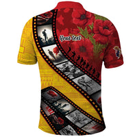 Personalised Niue ANZAC 1915-2026 Filmstrip Polo Shirt Lest We Forget 25 April