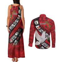 Personalised Tonga ANZAC 1915-2026 Filmstrip Couples Matching Tank Maxi Dress and Long Sleeve Button Shirt Lest We Forget 25 April