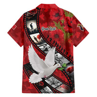 Personalised Tonga ANZAC 1915-2026 Filmstrip Family Matching Off Shoulder Short Dress and Hawaiian Shirt Lest We Forget 25 April