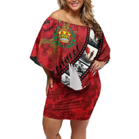 Personalised Tonga ANZAC 1915-2026 Filmstrip Family Matching Off Shoulder Short Dress and Hawaiian Shirt Lest We Forget 25 April