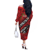 Personalised Tonga ANZAC 1915-2026 Filmstrip Off The Shoulder Long Sleeve Dress Lest We Forget 25 April