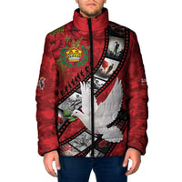 Personalised Tonga ANZAC 1915-2026 Filmstrip Padded Jacket Lest We Forget 25 April LT9 Men Red - Polynesian Pride