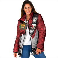 Personalised Tonga ANZAC 1915-2026 Filmstrip Padded Jacket Lest We Forget 25 April LT9 Women Red - Polynesian Pride