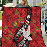 Personalised Tonga ANZAC 1915-2026 Filmstrip Quilt Lest We Forget 25 April LT9 Red - Polynesian Pride