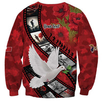 Personalised Tonga ANZAC 1915-2026 Filmstrip Sweatshirt Lest We Forget 25 April LT9 - Polynesian Pride