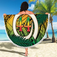 Personalised Vanuatu Yumi 44th Indipendens Dei Beach Blanket Vanuatuan Broad Tusk with Polynesian Tribal
