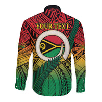 Personalised Vanuatu Yumi 44th Indipendens Dei Long Sleeve Button Shirt Vanuatuan Broad Tusk with Polynesian Tribal LT9 - Polynesian Pride