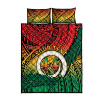 Personalised Vanuatu Yumi 44th Indipendens Dei Quilt Bed Set Vanuatuan Broad Tusk with Polynesian Tribal