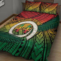 Personalised Vanuatu Yumi 44th Indipendens Dei Quilt Bed Set Vanuatuan Broad Tusk with Polynesian Tribal
