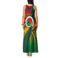 Personalised Vanuatu Yumi 44th Indipendens Dei Tank Maxi Dress Vanuatuan Broad Tusk with Polynesian Tribal LT9 - Polynesian Pride
