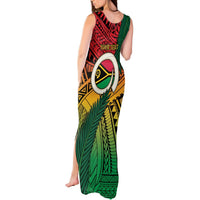 Personalised Vanuatu Yumi 44th Indipendens Dei Tank Maxi Dress Vanuatuan Broad Tusk with Polynesian Tribal LT9 - Polynesian Pride