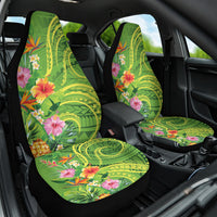 Polynesian Tribal Flower Tattoo Car Seat Cover Special Lime Green Vibe LT9 One Size Lime Green - Polynesian Pride