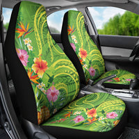 Polynesian Tribal Flower Tattoo Car Seat Cover Special Lime Green Vibe LT9 - Polynesian Pride