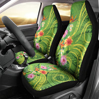Polynesian Tribal Flower Tattoo Car Seat Cover Special Lime Green Vibe LT9 - Polynesian Pride