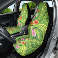 Polynesian Tribal Flower Tattoo Car Seat Cover Special Lime Green Vibe LT9 - Polynesian Pride